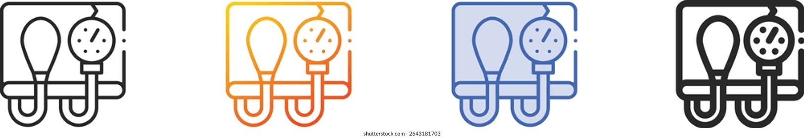 tonometer icon.Thin Linear, Gradient, Blue Stroke and bold Style Design Isolated On White Background