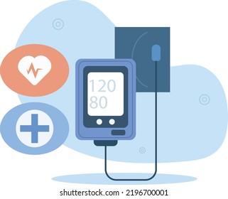 Tonometer zur Bestimmung des Blutdrucks. Concept Medicine .Vektorgrafik.