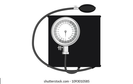 Tonometer Mechanical for measuring blood pressure - isolated on white background - art vector