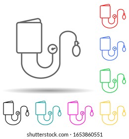 tonometer multi color style icon. Simple thin line, outline vector of measuring Instruments icons for ui and ux, website or mobile application