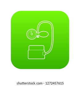 Tonometer pressure icon green vector isolated on white background