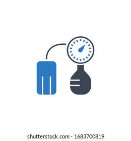 Icono de glifo vectorial relacionado con el tónómetro. Aislado sobre fondo blanco. Ilustración vectorial.