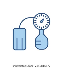 Icono de línea vectorial relacionado con el tonómetro. Aislado sobre fondo blanco. Ilustración vectorial. Trazo editable