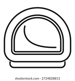 Tonómetro que muestra el icono de presión ocular decreciente, estilo de línea delgada