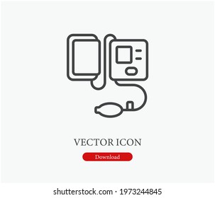 Tonometer vector icon.  Editable stroke. Symbol in Line Art Style for Design, Presentation, Website or Apps Elements. Pixel vector graphics - Vector