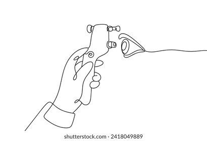 Tonometry. Method for measuring the internal pressure of the eye. Diagnosis of eye diseases. Vector illustration. Images produced without the use of any form of AI software at any stage. 