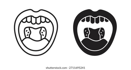 Diseño de símbolo de contorno de concepto de icono de amígdala. Ilustración de elemento simple.
