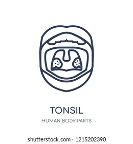 Tonsil icon. Tonsil linear symbol design from Human Body Parts collection.