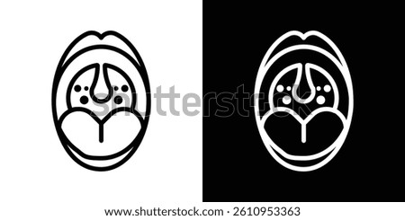 Tonsil icon Vector isolated outline drawing.