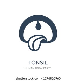 tonsil icon vector on white background, tonsil trendy filled icons from Human body parts collection, tonsil vector illustration