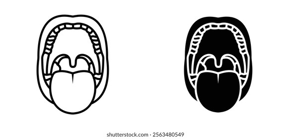 Tonsil icons in outline and fill. vector illustration for ui.