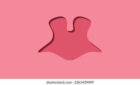 Tonsil silhouette 3d vector illustration