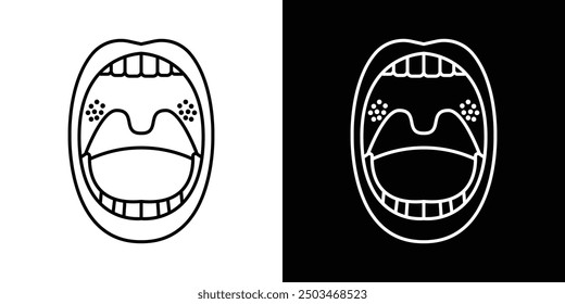 Tonsil thin line vector icon set.