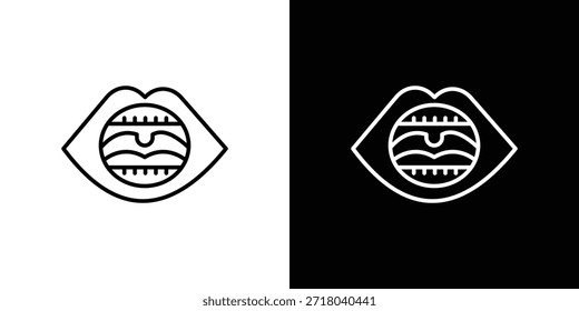 Icono de amigdalitis. Ilustración negra aislada para gráfico y Diseño web.