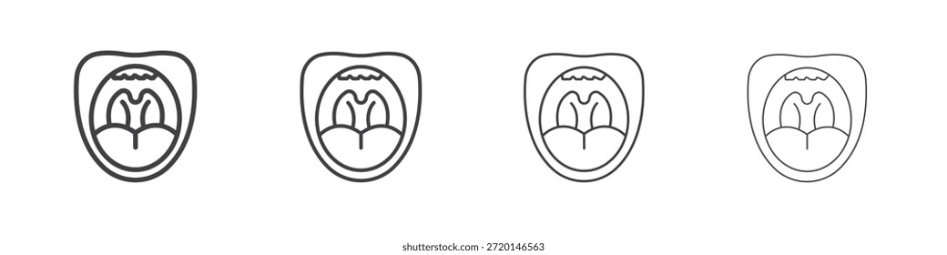 Concepto de icono de amigdalitis Pictograma lineal. Ilustración de elemento simple.