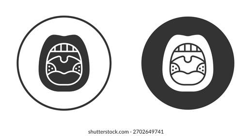 Plantilla de ilustración de diseño de logotipo de icono de amigdalitis. Estilo sólido