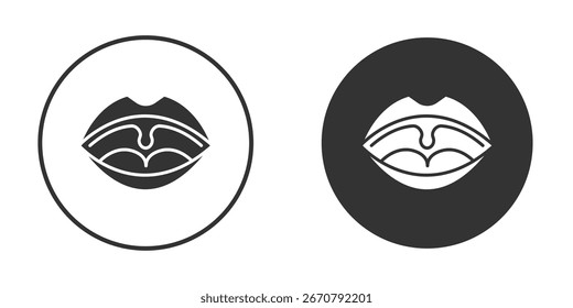 Tonsillitis icon in modern minimalistic flat versions