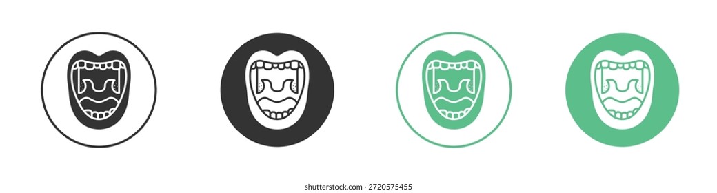 Pictogramas de iconos de amigdalitis. Vector EPS 10