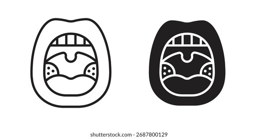 Símbolo de signo de icono de amigdalitis y estilo plano para App, Web y diseño digital.