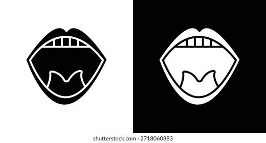 Icono de amigdalitis. Pictograma simple de alta calidad. Estilo sólido moderno