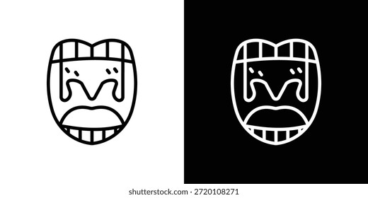 Estilo de contorno de símbolo de icono de amigdalitis. Icono editable en EPS10