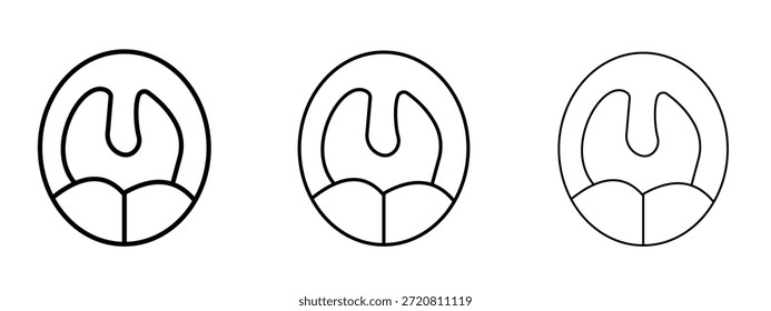 Símbolo de linha fina do ícone de amidalite no plano de fundo branco, ilustração vetorial de traçado editável