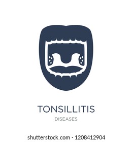 Tonsillitis icon. Trendy flat vector Tonsillitis icon on white background from Diseases collection, vector illustration can be use for web and mobile, eps10