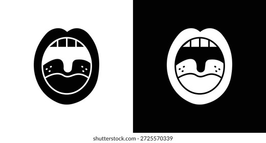 Icono de amigdalitis en estilo lineal delgado de trazo de moda.
