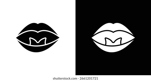 Ilustraciones del Clipart del Vector del icono de la amigdalitis en estilo plano