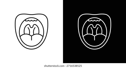 Tonsillitis icon vector logo outline. thin line symbols