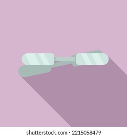 Tonsillitis sticks icon flat vector. Throat tonsil. Mouth anatomy