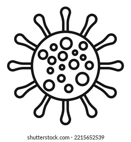Vector de contorno del icono del virus de la amigdalitis. Throat tonsil. Anatomía bucal