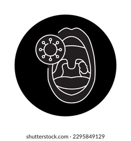 Tonsils Adenoid Problems color line icon. Human diseases. Pictogram for web page, mobile app, promo.