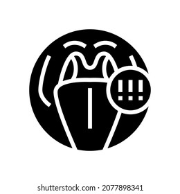 tonsils adenoid problems glyph icon vector. tonsils adenoid problems sign. isolated contour symbol black illustration