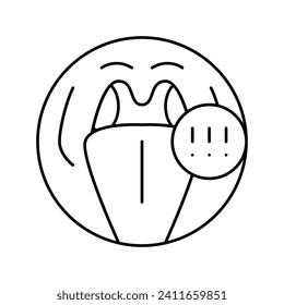 tonsils adenoid problems line icon vector. tonsils adenoid problems sign. isolated contour symbol black illustration