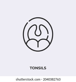 tonsils icon vector. Linear style sign for mobile concept and web design. tonsils symbol illustration. Pixel vector graphics - Vector.