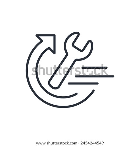 A tool of adjustment, impact leading to changes. Vector linear icon isolated on white background.