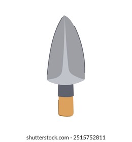 Werkzeug Pfeilspitze Cartoon. Jagdwaffe, einheimische Archäologie, Ausgrabungsspeer Pfeilspitze Zeichen. einzelne Symbol, Vektorgrafik