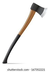 tool axe with wooden handle vector illustration isolated on white background
