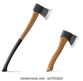 tool axe with wooden handle vector illustration isolated on white background