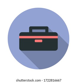 tool bag long shadow icon. Simple color vector of web icons for ui and ux, website or mobile application