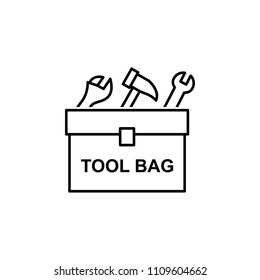 tool bag outline icon. Element of construction icon for mobile concept and web apps. Thin line tool bag outline icon can be used for web and mobile on white background