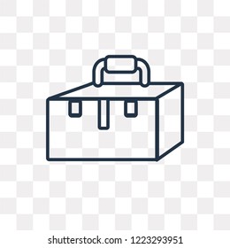 Tool Bag vector outline icon isolated on transparent background, high quality linear Tool Bag transparency concept can be used web and mobile