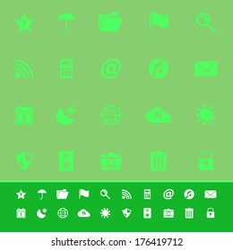 Tool bar color icons on green background, stock vector