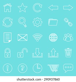 Tool bar line icons on blue background, stock vector