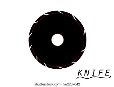 tool, black knife - vector image