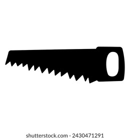 Herramienta de sierra de metal negro para el trabajo en el jardín. Ilustración dibujada a mano del vector.