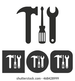 Tool - black and white icons. Vector illustration.