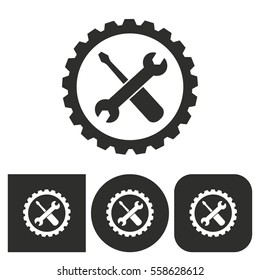 Tool - black and white icons. Vector illustration.