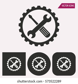 Tool - black and white icons. Vector illustration.